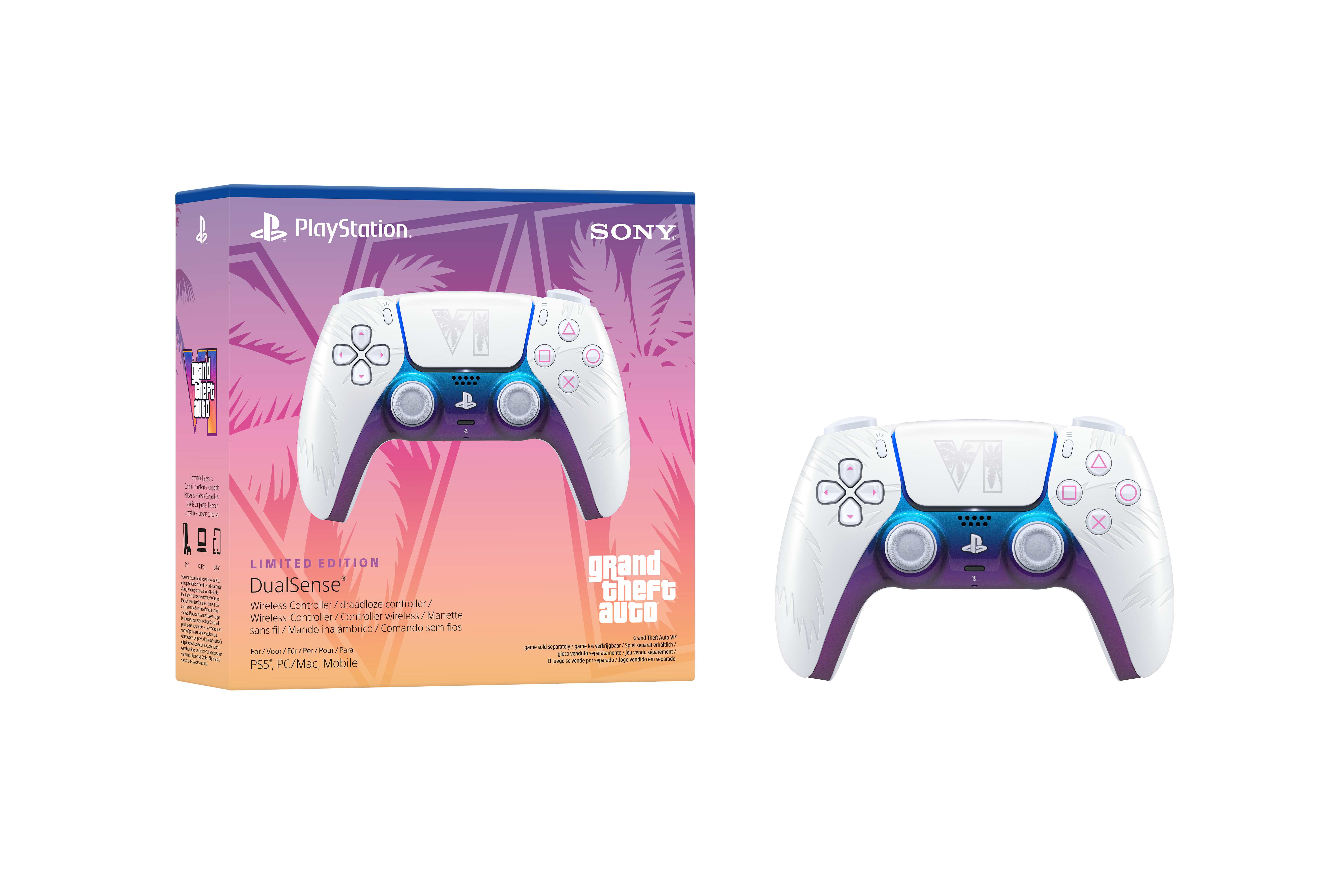 הזמנה מוקדמת - שלט DualSense GTA 6 PS5 לבן  מהדורה מיוחדת