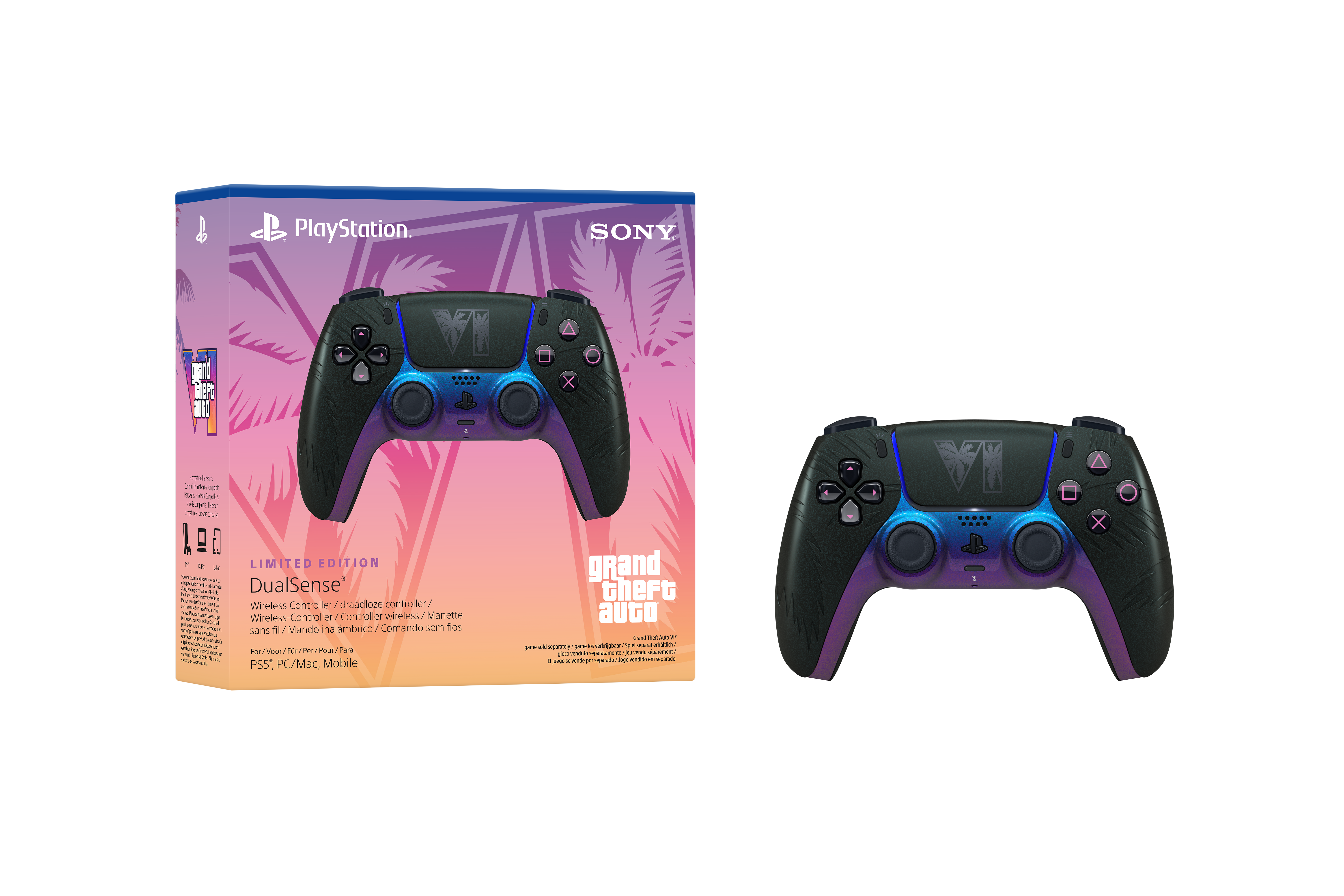 הזמנה מוקדמת - שלט DualSense GTA 6 PS5 שחור  מהדורה מיוחדת