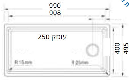 כיור מטבח דגם אינטאוס 100- יבואן רשמי ניגא
