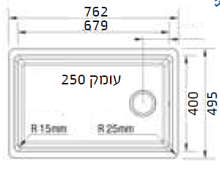 כיור מטבח דגם אינטאוס 85 - יבואן רשמי ניגא