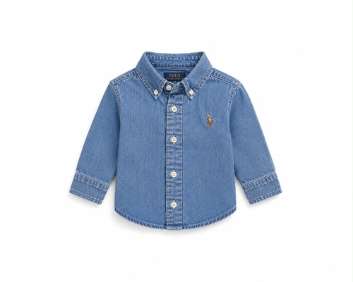 חולצה POLO RALPH LAUREN מידות 3-24 חודשים לילדים בגוון ג'ינס