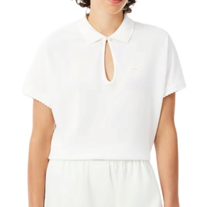 חולצה LACOSTE מידות XS-XL לנשים בגוון לבן 