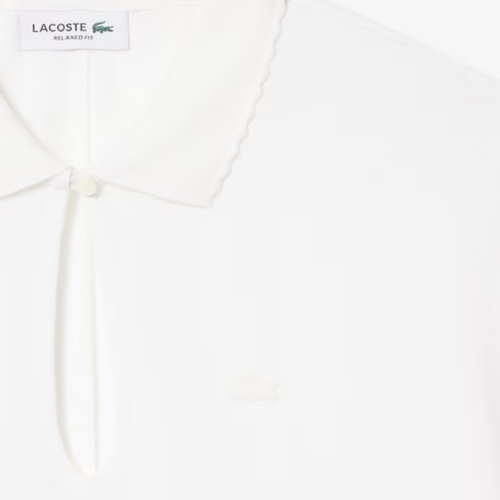 חולצה LACOSTE מידות XS-XL לנשים בגוון לבן - מבט נוסף