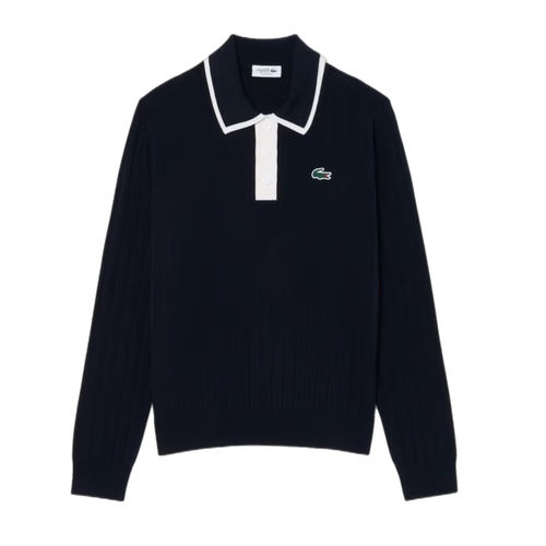 חולצה LACOSTE מידות XS-XL לנשים בגוון כחול