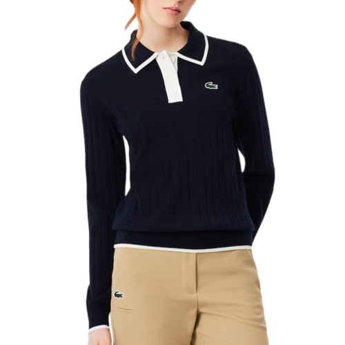 חולצה LACOSTE מידות XS-XL לנשים בגוון כחול - מבט צד