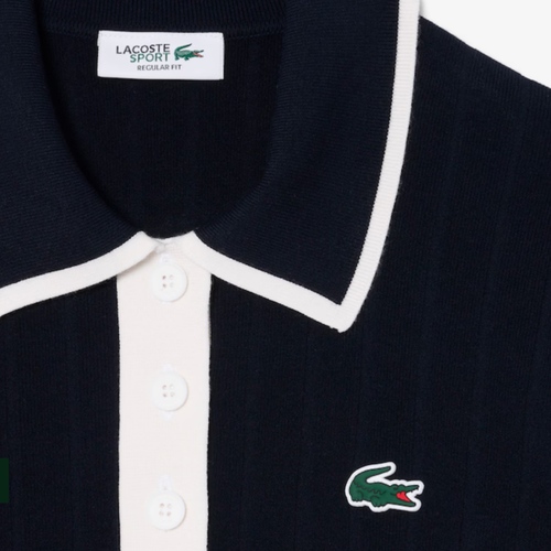 חולצה LACOSTE מידות XS-XL לנשים בגוון כחול - תקריב