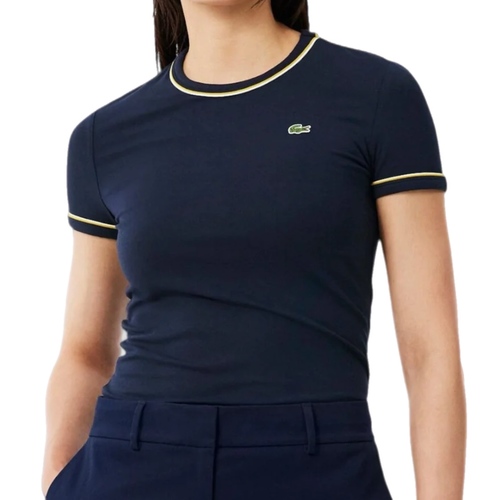 חולצה LACOSTE מידות XS-XL לנשים בגוון כחול - מבט צד