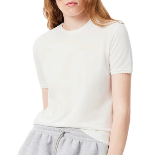 חולצה LACOSTE מידות XS-XL לנשים בגוון לבן