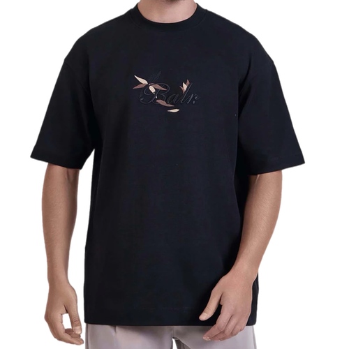 חולצה BALR מידות XS-XXL לגברים בגוון שחור עם הדפס ציפורים - מבט נוסף