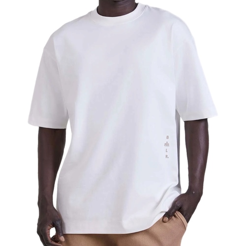 חולצה BALR מידות XS-XXL לגברים בגוון לבן עם כיתוב - מבט נוסף