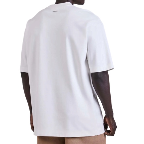 חולצה BALR מידות XS-XXL לגברים בגוון לבן עם כיתוב - תקריב