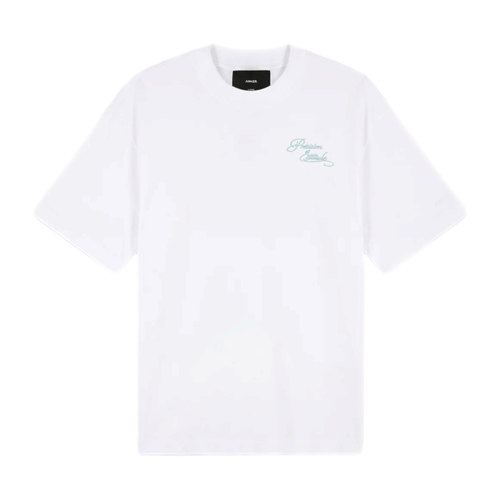 חולצה AINKER מידות XS-XXL לגברים בגוון לבן עם חתימה צבעונית