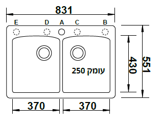 כיור דגם דיאמונד BLANCO  210 - יבואן רשמי!
