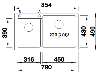 כיור דגם פלאון BLANCO  9 - יבואן רשמי!