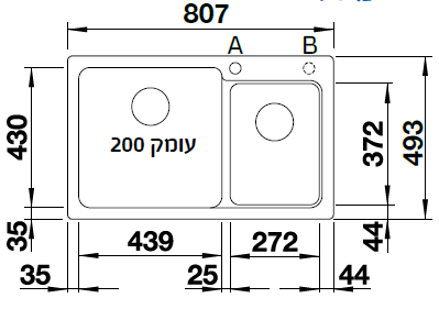 כיור דגם נאיה BLANCO  8 - יבואן רשמי!