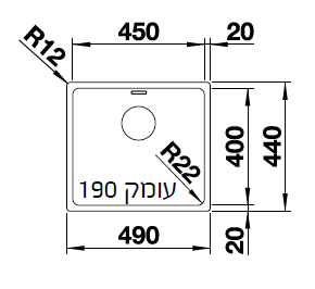 כיור דגם אנדאנו BLANCO 450-IF - יבואן רשמי!