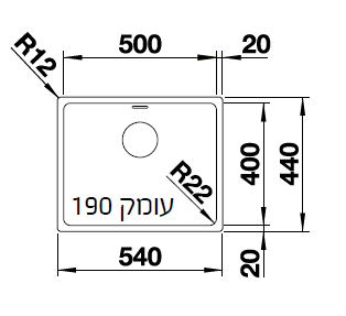 כיור דגם אנדאנו BLANCO 500-IF - יבואן רשמי!