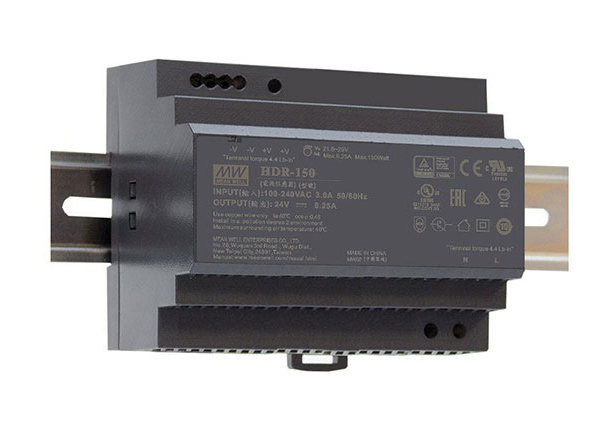 ספק כוח ממתג Meanwell DC 24V 6.25A הרכבה על פס דין בלוחות חשמל