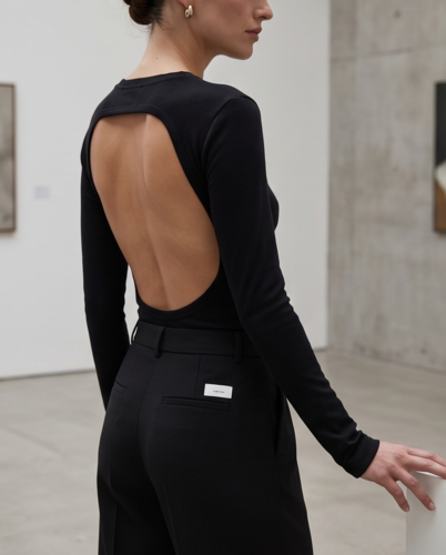 חולצהSOREN OPEN BACK שחורה NURIT KIMHI מידות S-L לנשים - מבט צד