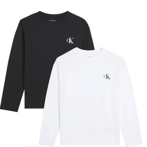 מארז 2 חולצות CALVIN KLEIN מידות 4-16 לילדים שחור ולבן