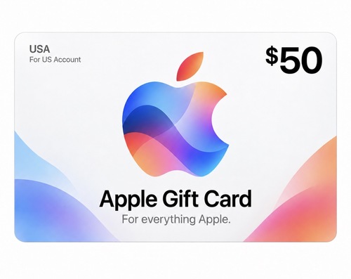 כרטיס מתנה דיגיטלי Apple USA בשווי $50 