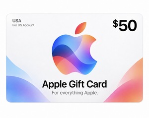 כרטיס מתנה דיגיטלי Apple USA בשווי $50 