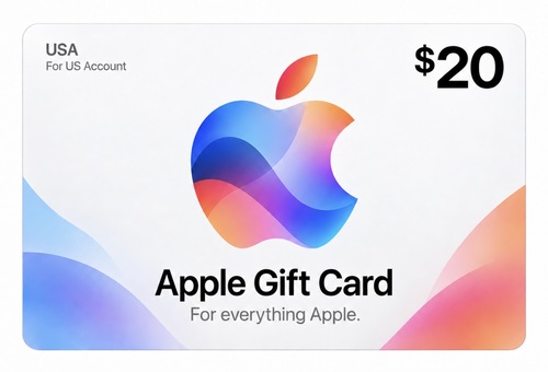 כרטיס מתנה דיגיטלי Apple USA בשווי $20 