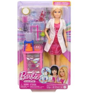 ברבי - בובת ברבי מדענית עם שולחן עבודה - BARBIE JCR70