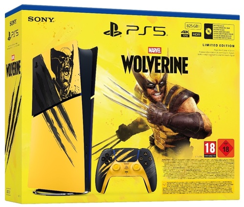 קונסולת Sony PlayStation 5 Slim 825GB Digital Edition + קוד שובר להורדת המשחק Marvels Wolverine - אחריות יבואן רשמי ישפאר