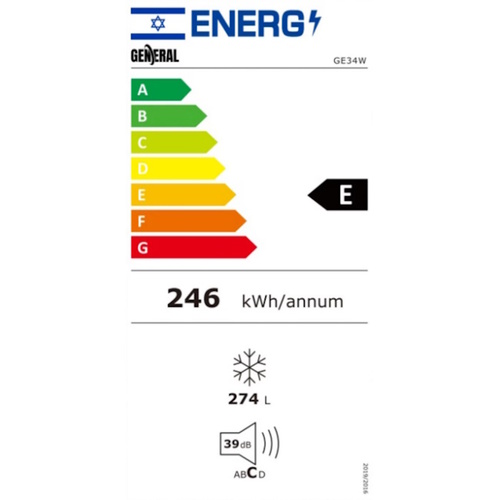 מקפיא 7 תאים - 274 ליטר General GE34W לבן