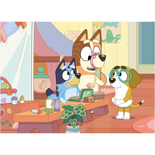 4 פאזלי רצפה דו-צדדיים 48 חלקים 2 ב-1 להרכבה ולצביעה - בלואי ובינגו