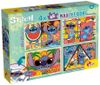 4 פאזלי רצפה דו-צדדיים 48 חלקים 2 ב-1 להרכבה ולצביעה - סטיץ'