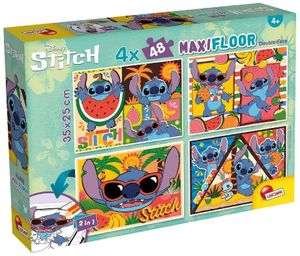 4 פאזלי רצפה דו-צדדיים 48 חלקים 2 ב-1 להרכבה ולצביעה - סטיץ
