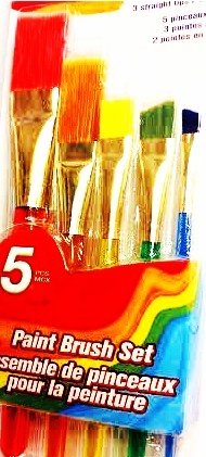 סט של 5 מכחולים איכותיים המיועדים לצביעה גסה (עבים)