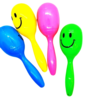 רעשן מרקס מפלסטיק עם פרצוף מחייך סמיילי 50 יחידות