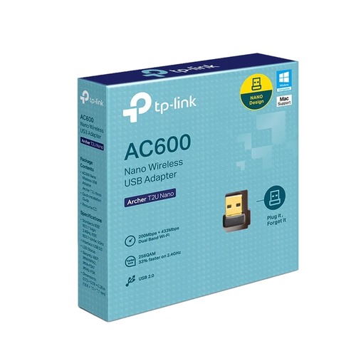 מתאם רשת אלחוטי זעיר Tp-Link Archer T2U Nano AC600 USB