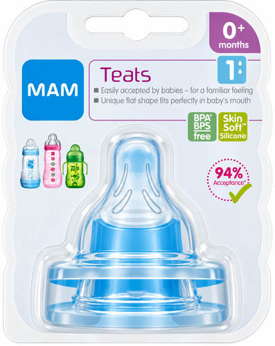 זוג פטמות שלב 1 זרימה איטית 0+ חודשים MAM