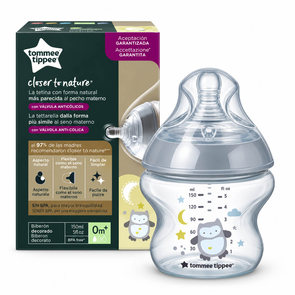 בקבוק האכלה Closer to Nature זרימה איטית 150 מ"ל Tommee Tippee