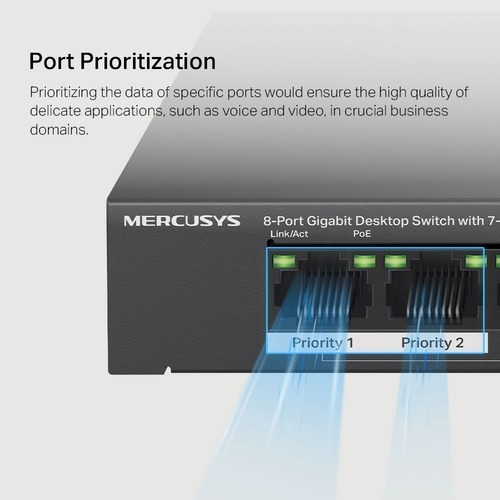 מתג Mercusys MS108GP 8-P Gigabit