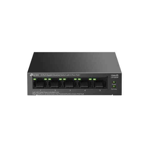 מתג שולחני TP-Link 5 Port Gigabit with 4-Port PoE+ LS105GP