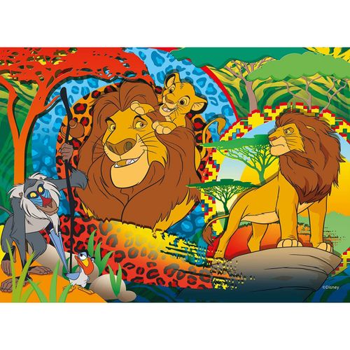 4 פאזלי רצפה דו-צדדיים 48 חלקים 2 ב-1 להרכבה ולצביעה - הקלסיקות של דיסני