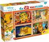 4 פאזלי רצפה דו-צדדיים 48 חלקים 2 ב-1 להרכבה ולצביעה - מלך האריות