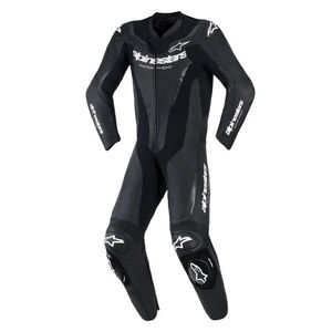 חליפת עור אלפינסטארס שחור חלק אחד GP FORCE V2 ALPINESTARS