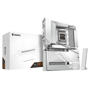 לוח לבן עם מחברי חשמל מאחור | Gigabyte B850 A STEALTH | AM5 | DDR5 | WIFI