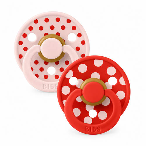 זוג מוצצי Studio Polka עם פטמת לטקס עגולה מידה 1 ניצן/תפוח מסוכר BIBS