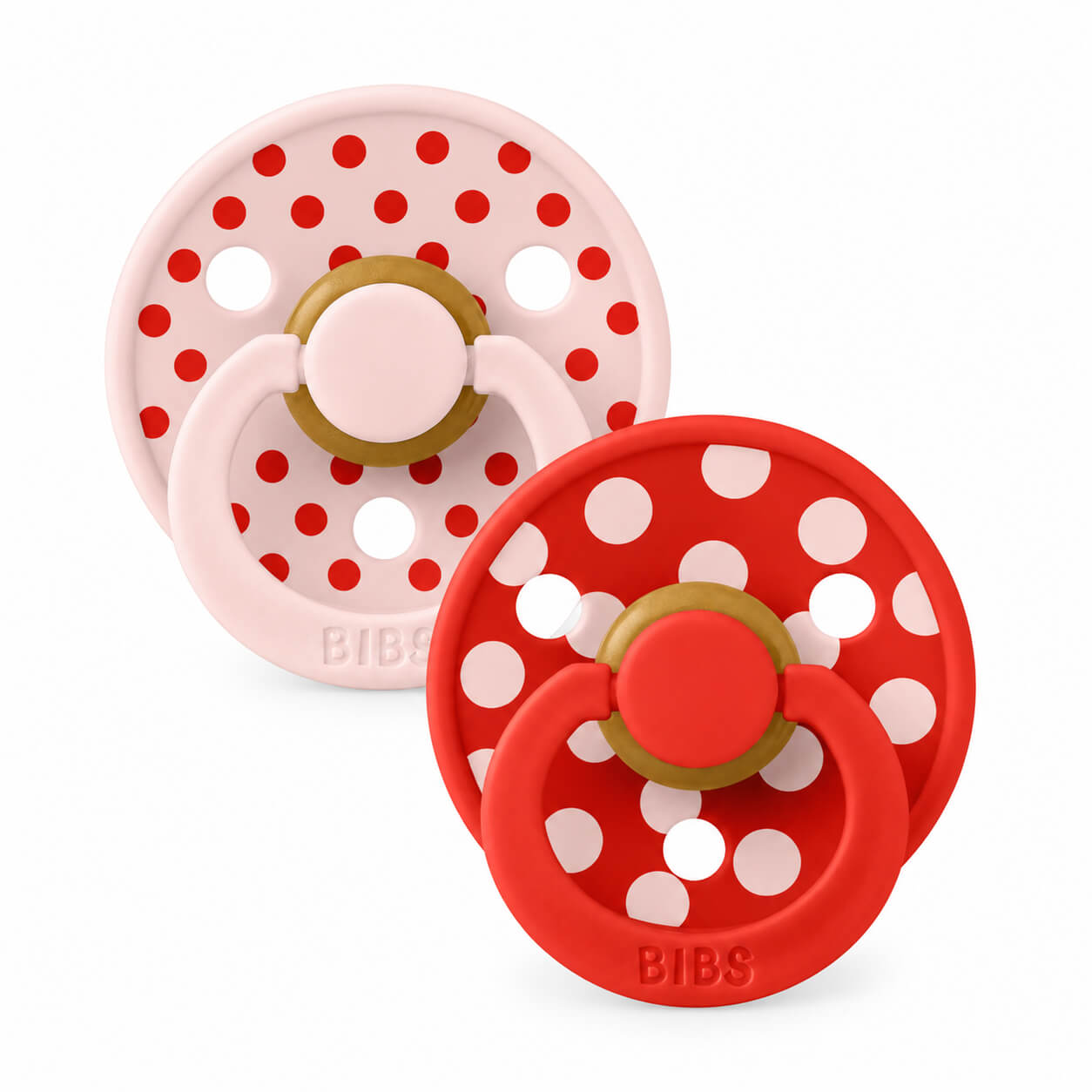 זוג מוצצי Studio Polka עם פטמת לטקס עגולה מידה 1 ניצן/תפוח מסוכר BIBS