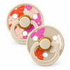 זוג מוצצי Colour Studio עם פטמת לטקס עגולה 0-6 חודשים פרחים BIBS