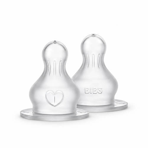 זוג פטמות סיליקון לבקבוק זרימה מהירה BIBS