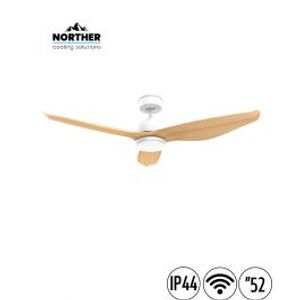 מאוורר תקרה 52" UNO WIFI לפרגולה IP44 כולל שלט ותאורה NORTHER