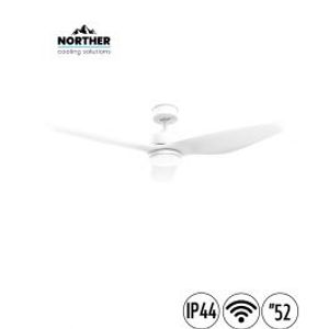 מאוורר תקרה 52" UNO WIFI לפרגולה IP44 כולל שלט ותאורה NORTHER